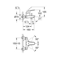 Смеситель для ванны Grohe Euroeco 32743000 однорычажный цвет хром