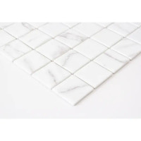 Мозаика Marble Ven White Antislip стекломасса 31.1x5.3 см цвет белый