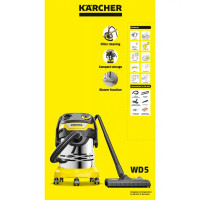 Пылесос строительный Karcher WD 5 S V-25/5/22, 1100 Вт, 25 л