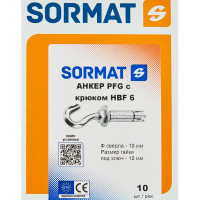 Анкер крюк-болт Sormat PFG HBF 6 10 шт.