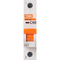 Автоматический выключатель Tdm Electric ВА47-60 1P C40 А 6 кА SQ0223-0081