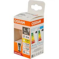 Лампа светодиодная Osram P E14 220/240 В 5 Вт шар 600 лм теплый белый свет