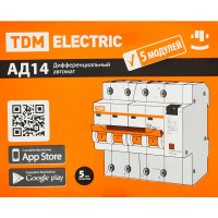 Дифференциальный автомат Tdm Electric АД-14 4P C25 A 30 мА 4.5 кА AC SQ0204-0133