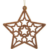 Елочная игрушка Звезда 13x12 цвет коричневый
