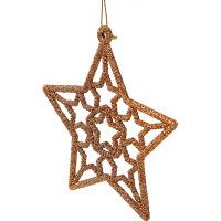 Елочная игрушка Звезда 13x12 цвет коричневый