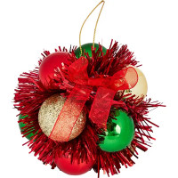 Елочная игрушка Связка шаров 8x8 цвет красный