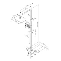 Душевая система AM.PM Flash F079SQ422 с термостатом 3 режима цвет черный матовый