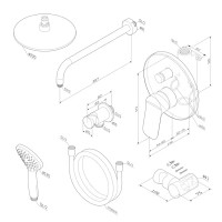 Душевая система AM.PM Moxie FB9M1RH22 скрытого монтажа цвет черный матовый