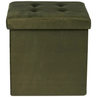 Пуф QL200013BE- OLIVE GREEN с отделением для хранения 38x38x38 см вельвет цвет оливковый