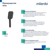 Лейка для душа Milardo Ideal Spa ILS3FBSM18 3 режима цвет черный матовый