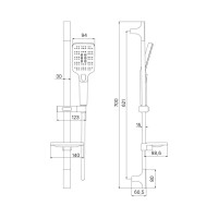 Душевой гарнитур Iddis Agua AGU3F68i16 3 режима цвет черный матовый