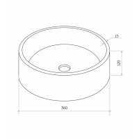 Раковина Round накладная 36x36 см цвет бежевый матовый