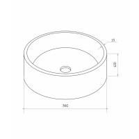 Раковина Round накладная 36x36 см цвет белый матовый