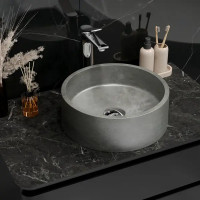 Раковина Round накладная 36x36 см цвет графит матовый