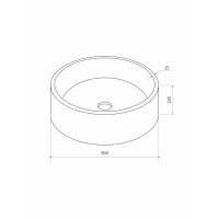 Раковина Round накладная 36x36 см цвет графит матовый
