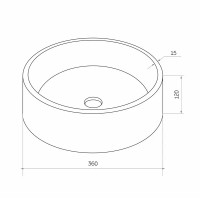 Раковина Round накладная 36x36 см цвет серый матовый