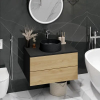 Раковина Round накладная 36x36 см цвет черный матовый