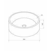 Раковина Round накладная 36x36 см цвет черный матовый