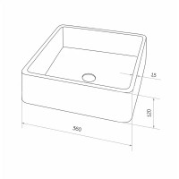 Раковина Square накладная 36x36 см цвет белый матовый