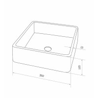 Раковина Square накладная 36x36 см цвет серый матовый