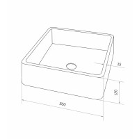 Раковина Square накладная 36x36 см цвет черный матовый