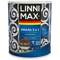 Грунт-эмаль по ржавчине 3 в 1 Linnimax цвет шоколадно-коричневый полуматовый 0.75 л