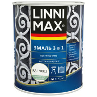 Грунт-эмаль по ржавчине 3 в 1 Linnimax цвет белый полуматовый 0.75 л