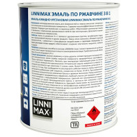 Грунт-эмаль по ржавчине 3 в 1 Linnimax цвет белый полуматовый 0.75 л
