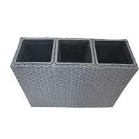 Кашпо для цветов трехсекционный Green Art 28x78 см h55 см v120 л искусственный ротанг черный