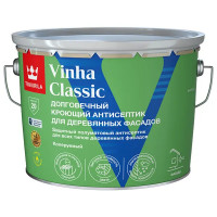 Антисептик кроющий Tikkurila Vinha Classic VVA полуматовый белый 9 л