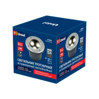 Светильник встраиваемый светодиодный уличный Uniel ULUB10A 3 Вт IP67 цвет серый