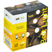Гирлянда светодиодная белт-лайт IEK Lighting электрическая 5 м теплый белый свет 10 ламп цвет черный