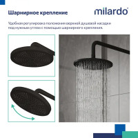 Лейка для верхнего душа Milardo Dale DAL25B0M64 круглая цвет черный матовый