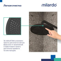 Лейка для верхнего душа Milardo Dale DAL25B0M64 круглая цвет черный матовый