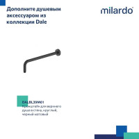 Лейка для верхнего душа Milardo Dale DAL25B0M64 круглая цвет черный матовый