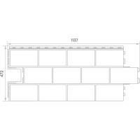 Панель фасадная полипропилен 472x1137 мм цвет светло-серый