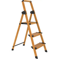 Стремянка алюминиевая с пленкой под дерево Elitech СТА 3СТ Д 3 ступени, максимальная нагрузка 150 кг