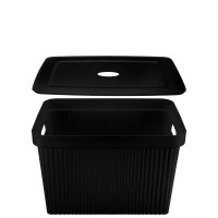 Лоток с крышкой для хранения Velvet 38x27x24.9 см полипропилен черный