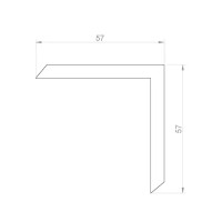 Уголок ДПК наружный 57x57x3000 мм серый