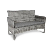Садовая мебель для отдыха Кения ротанг серый: стол, диван и 2 кресла