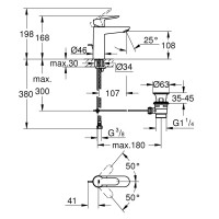 Смеситель для раковины Grohe Bauedge 23758000 однорычажный цвет хром