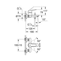 Смеситель для ванны Grohe BauEdge 23334000 однорычажный цвет хром