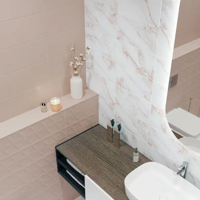 Плитка настенная Kreaforta Mersey Mono 20x40 мм 1.2 м² матовый цвет розовый