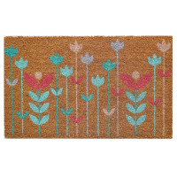 Коврик декоративный кокос Velcoc Kera Flowers 40x75 см цвет бежевый