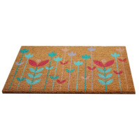 Коврик декоративный кокос Velcoc Kera Flowers 40x75 см цвет бежевый