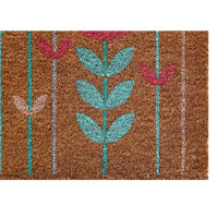 Коврик декоративный кокос Velcoc Kera Flowers 40x75 см цвет бежевый