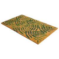 Коврик декоративный кокос Velcoc Kera Leaves 40x75 см цвет бежевый/зеленый