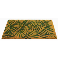 Коврик декоративный кокос Velcoc Kera Leaves 40x75 см цвет бежевый/зеленый