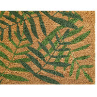 Коврик декоративный кокос Velcoc Kera Leaves 40x75 см цвет бежевый/зеленый
