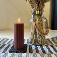 Свеча столбик Ribbed 6 4027746-15 коричневая 15 см